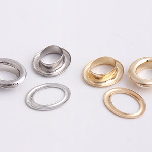 20set Silver Gold Grommets Eyelets with Washers Oval eyelets grommets Metal eyelets For Leathercraft purse hardware
