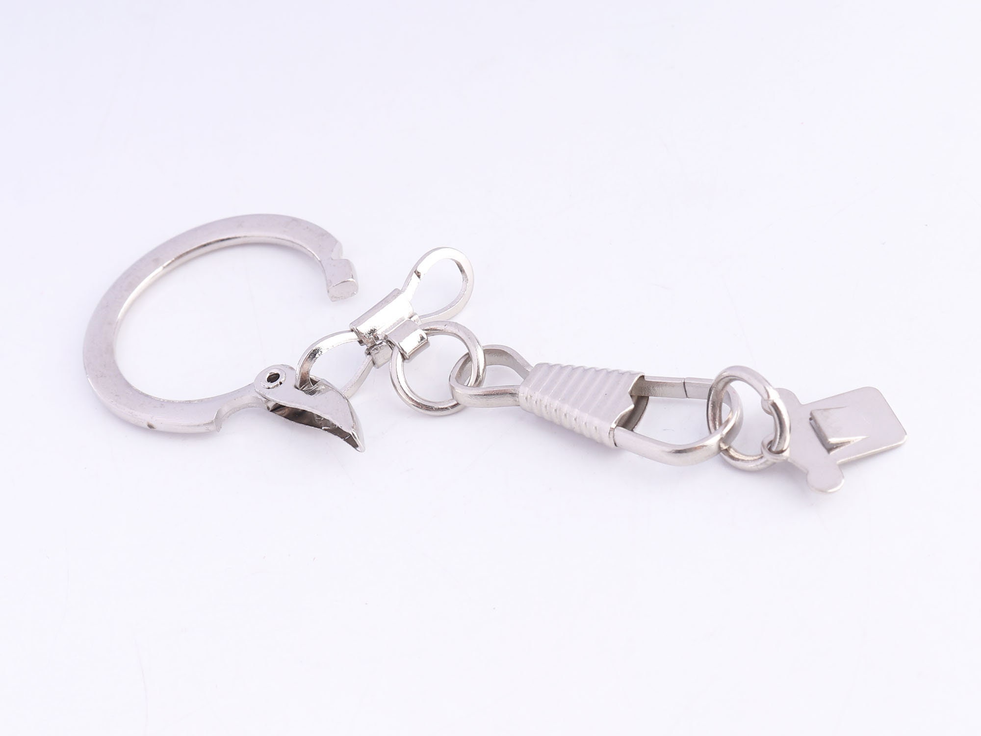 5 Stainless Steel Key Ring Holders With Extender Chain F633 