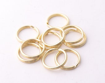 50pcs Bulk split rings 15mm Gold Split Rings jump rings Double Loop Split Rings Bulk Jump Rings jewlery findings jewelry making