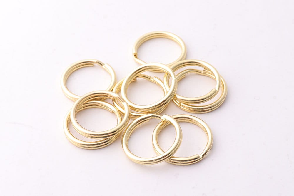 50pcs Bulk split rings 15mm Gold Split Rings jump rings Double Etsy