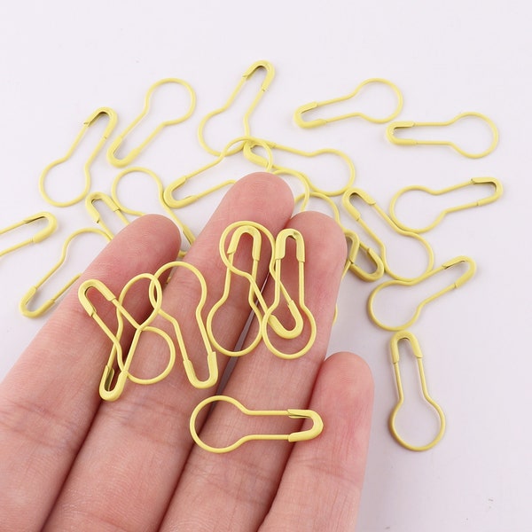 Safety Pins Yellow Coiless Safety Pins Bulb Safety Pins Pear safety pins knitting pin Removable Stitch Markers 100/500pcs