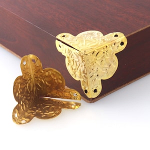 Gold Corner Protectors Metal Corners Decorative Corners Wooden Box/Table Corner Bracket Bronze 30mm 16-32pcs