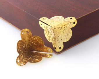 Gold Corner Protectors Metal Corners Decorative Corners Wooden Box/Table Corner Bracket Bronze 30mm 16-32pcs