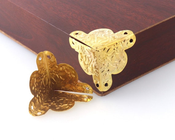 Gold Corner Protectors Metal Corners Decorative Corners Wooden Box/table  Corner Bracket Bronze 30mm 16-32pcs 