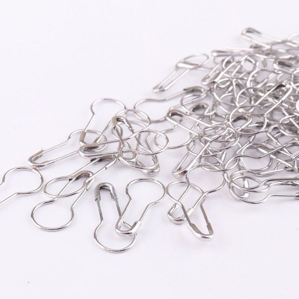 Safety Pins Hang Tag Pin Bulb Pin Markers Gourd Pins Pear Safety Pins Knitting Pin Stitch Markers Silver 100/500pcs