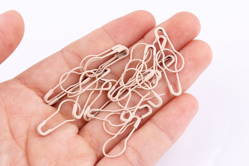 100pcs Safety Pins Light Pink Coiless Safety Pins Bulb Safety