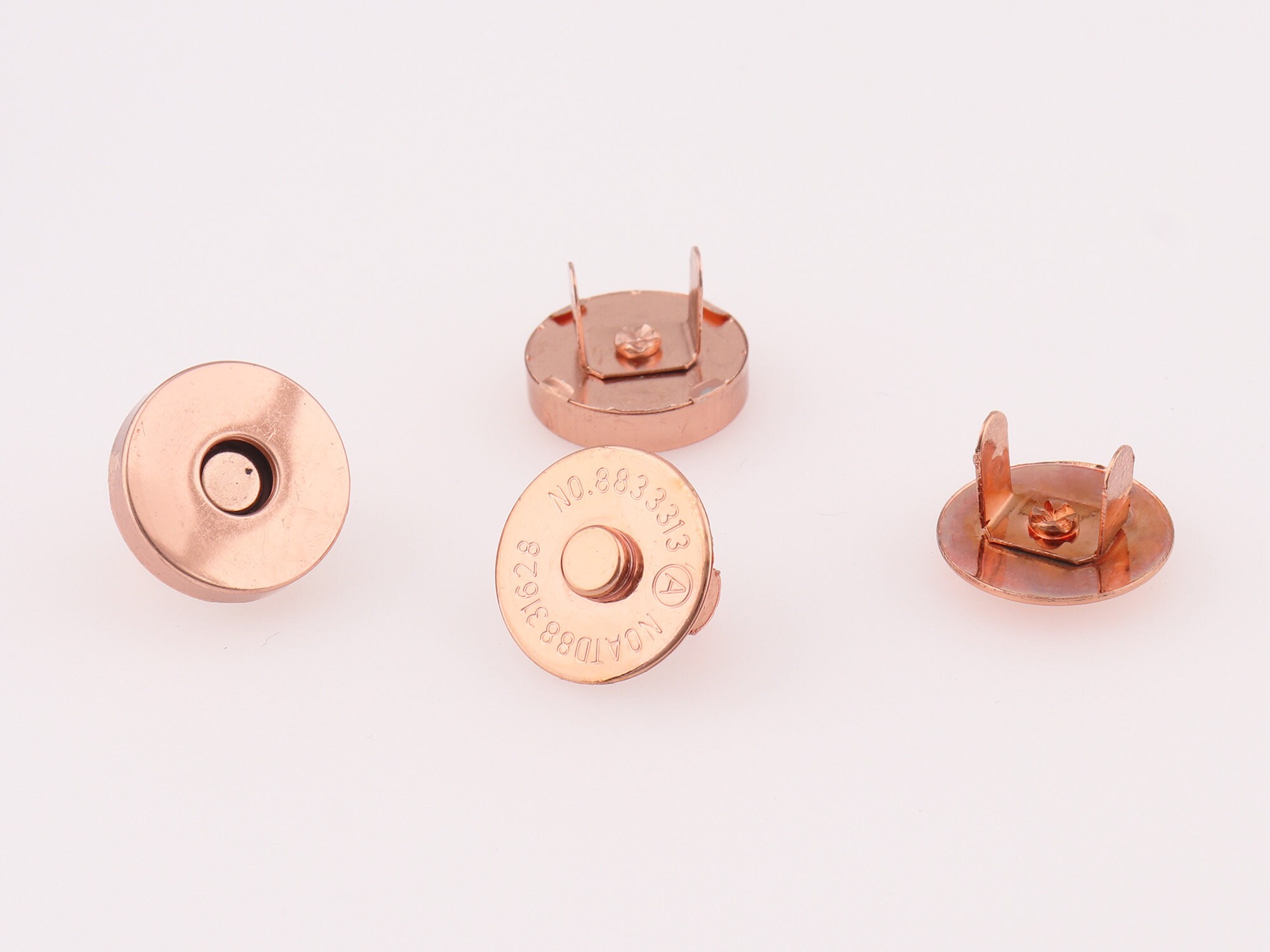 50 Sets 10mm Snap Fastener Rose Gold Snap Buttons Clothing Button Coat Snap  Button Sewing Fastener Purse Leather Craft 