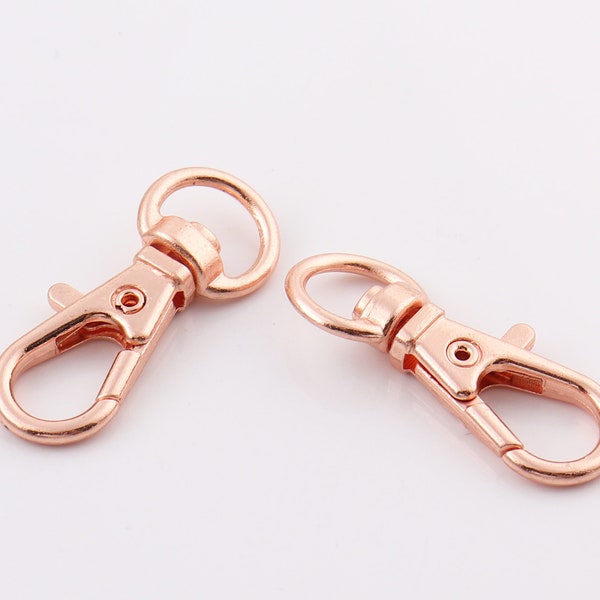 10pcs 32*12mm Rose gold Swivel Clasps Swivel snap hook Metal clasp Trigger snap hooks purse hook key hook swivel hook