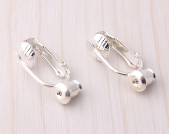 6pairs Silver Clip on earring Clip-ons non pierced ears clip adapter Earring Clip change pierced to clip