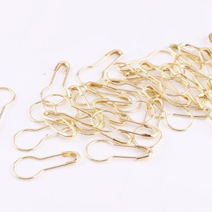 Safety Pins Bulb Safety Pins Pear Safety Pins Knitting Pin Stitch Markers Tag Pins Light gold 100/500pcs