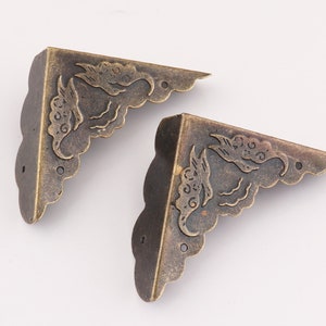 Corner protectors Antique bronze Metal Corners decorative corners protector Jewelry Box corner bracket 10pcs
