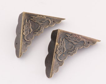 Corner protectors Antique bronze Metal Corners decorative corners protector Jewelry Box corner bracket 10pcs