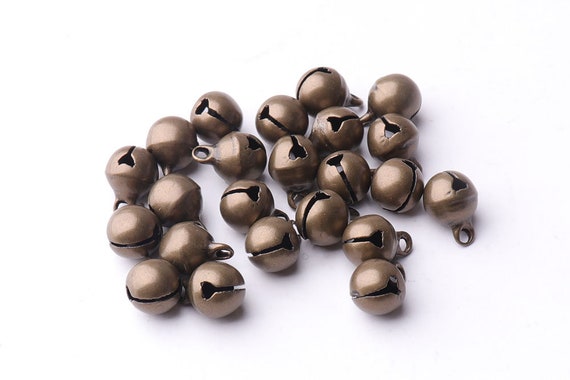 50pcs Bronze Jingle Bells Charm Beads Christmas Bells Ornament