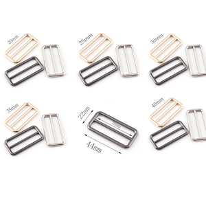 20MM 25MM 30MM 35MM 38MM 40MM Adjuster Buckle Metal Slide Buckle Adjuster Slide Buckle Strap slider strap adjuster Buckle 4 PCS gunmetal