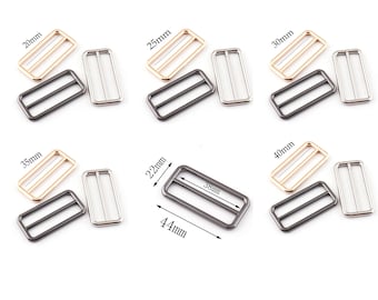 20MM 25MM 30MM 35MM 38MM 40MM Ajustador Hebilla De metal Hebilla DeslizIlla Ajustador Hebilla Deslizante Correa Ajustador Hebilla 4 PCS gunmetal