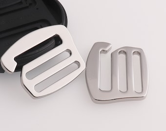 25 mm/38 mm Crochets en G Curseur Ajusteur de ceinture Boucle de sac à dos Boucle de sangle en métal noir pour sangle de 1 po. (25 mm) Argent