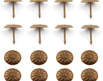 100 chinchetas de bronce antiguo para sofá, tachuelas para tapicería/clavos, tachuelas de cuero, tachuelas decorativas, tachuelas para muebles, tachuelas para pulgar, tachuela para caja