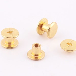 20set Gold Chicago screw 9*8mm Screw rivets Fastening Screws rivet studs screwed studs Chicago screw stud Studs Purse Screws solid screw