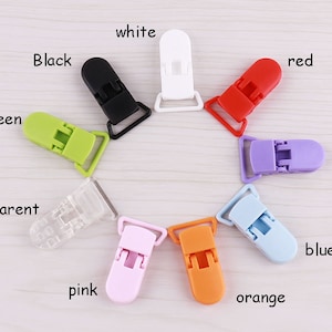 12pcs Suspender Clips Plastic Pacifier Clips KAM Clips Plastic clips Plastic Paci Clip Mitten Clips Plastic Clip for Dummy Chain