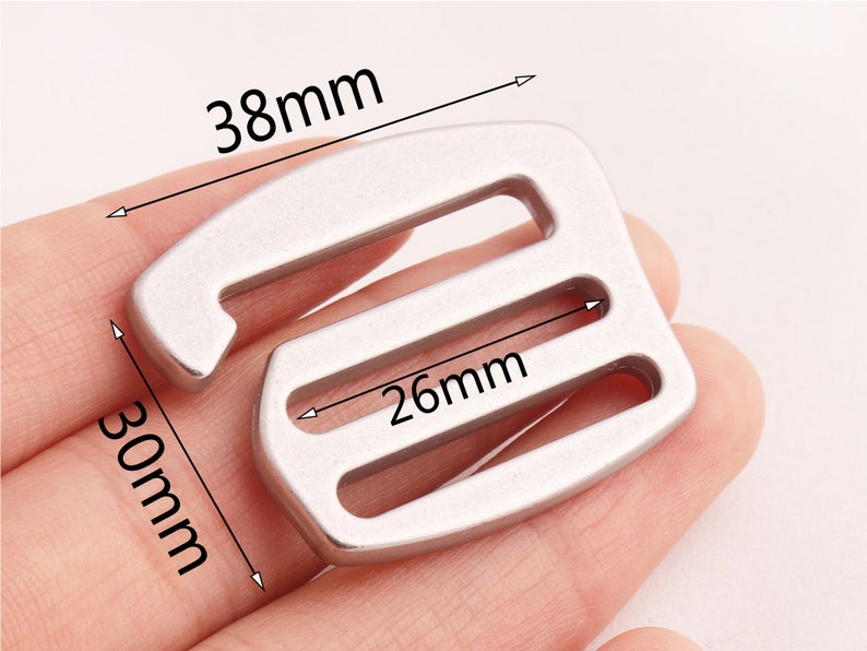 G Hook Metal Belt Buckle Backpack Strap Buckle Bra Slider Adjuster Belt Slider Matte Silver 1''inch25mm 6pcs image 4