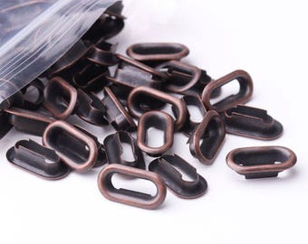 50set Oval Eyelet Grommets with washer 7mm*14mm Copper Grommets Eyelets Metal eyelets For bag purse making