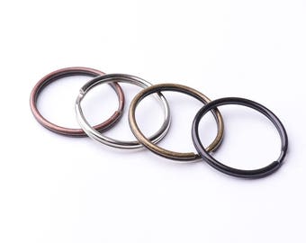 10pcs 30mm Split Key Ring Silver Bronze Copper Black keyrings large split ring key chain ring Key Chain Key Fob Ring Key Ring Findings