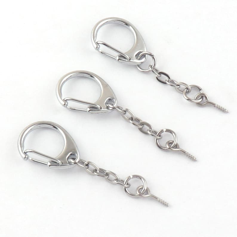 10pcs Key Chain With Screw Push Gate Snap Hooks Lanyard Clasp Swivel ...