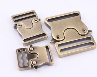 Bronze side release buckle seat belt buckle Locks Strap buckles for 20/25/38mm webbing 2pcs