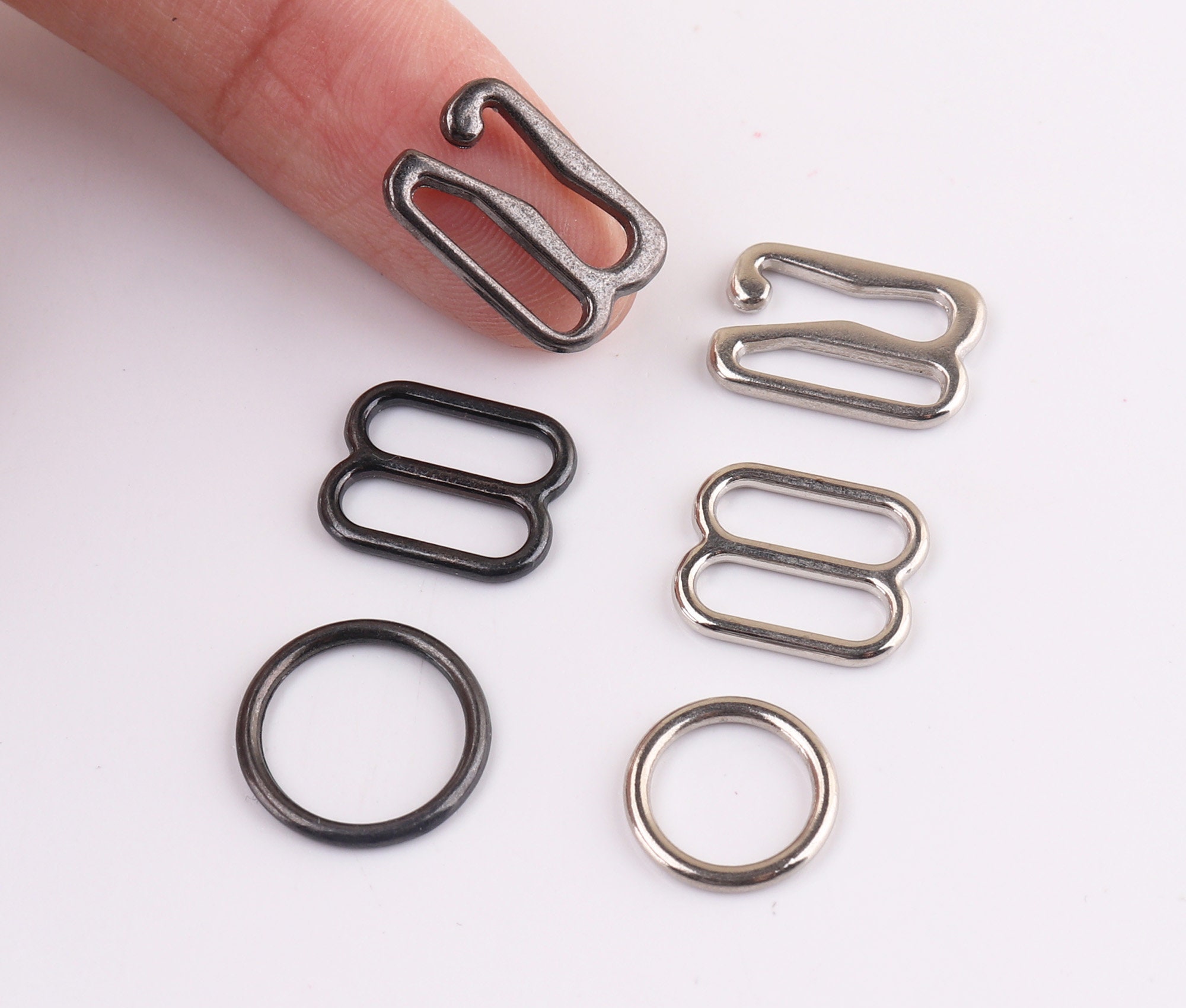 50 PCS Silver Metal Bra Making Strap Slide Hooks Buckle,lingerie Adjustment  Strap Bikini G-hooks,adjusters Bra Strap-10mm-3/8sb20 