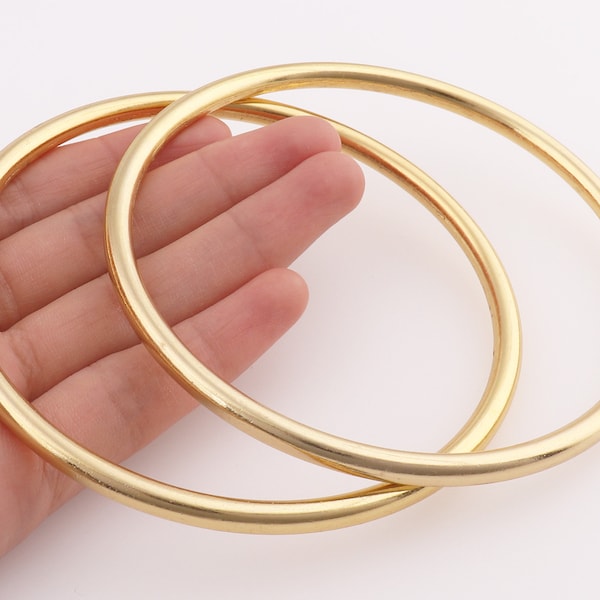 O Ring Bag Handles Large O Ring Buckles O Handle Purse Handle Handbag Hardware Alloy Rings Seamless 90mm(inner) Gold 2pcs