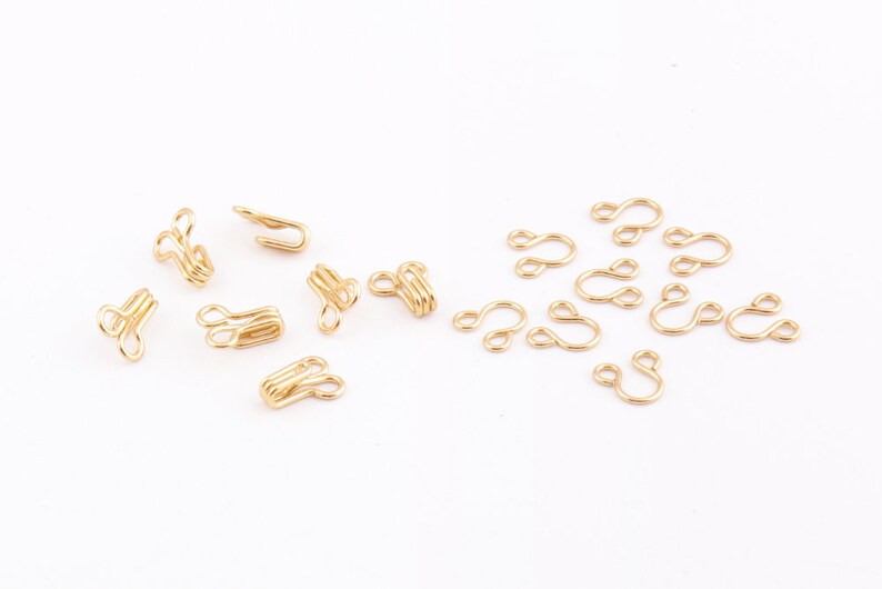 50set Hook and Eye Clasp 7mm Wide Gold Hook and Eyes Fasteners Etsy