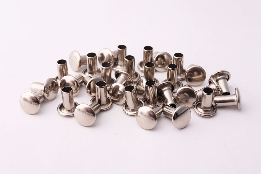 30pcs Silver Rivets 8mm(w)*9mm(h) Single Cap Rivets Rapid Rivets Studs ...