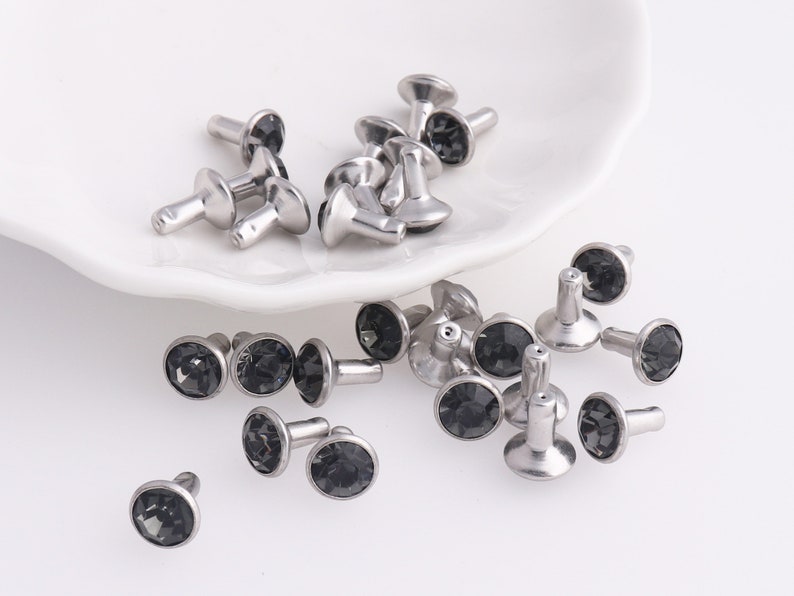 Rhinestone Rivets Rapid Rivet Studs Rivets Supplies Biker Etsy