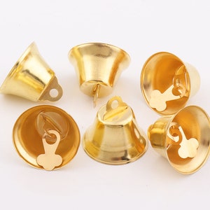 26mm Jingle Bells Gold jingle bells Charms Christmas bells Jingle Bell Pendants Charm Beads decorative bells jewelry findings