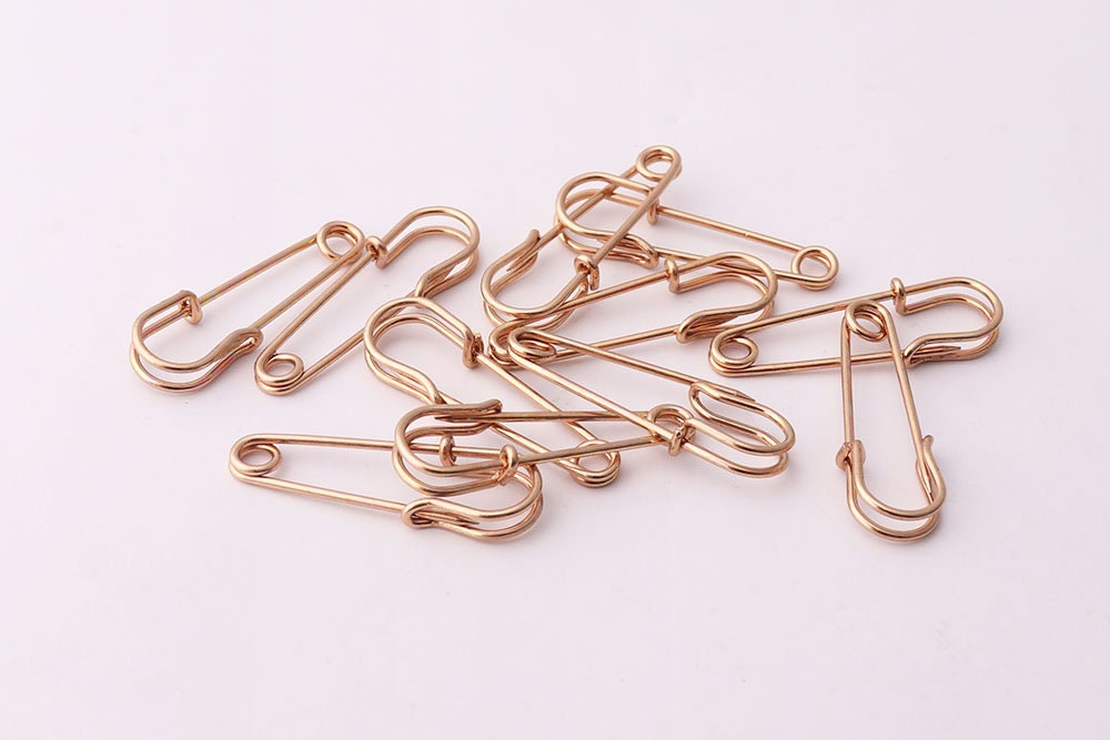 24pcs Small Safety Pins Rose Gold 20mm Metal Safety Pins Sewing Making 