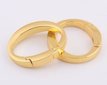 Gold Spring gate ring 35mm*32mm Oval gate ring spring ring clasp push gate o ring spring snap hooks