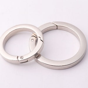 Silver o-rings 35mm 43mm Spring gate ring Large O rings spring ring clasp push gate o ring Push Snap Hooks 4pcs