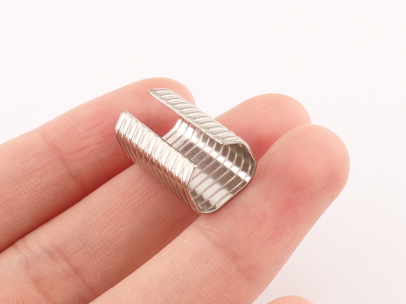 Silver Crimp Cord End Caps Without Loop 20mm12mm Ribbon Crimp Etsy