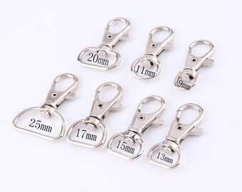 Silver Swivel Clasp Swivel Lobster Hook Snap Hook Spring Hook for Bag Strap Purse Hardware 10pcs