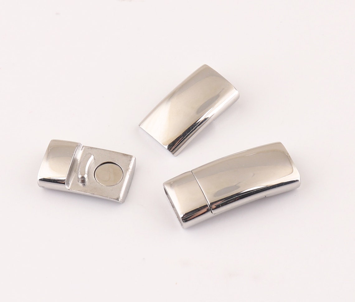 Clasp Silver Bracelet Clasp Leather Bracelet Etsy