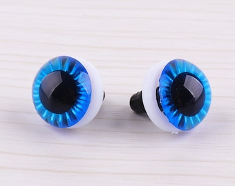5pairs Blue Safety Eyes 15mm Toy Safety Eyes Amigurumi Eyes Plastic Eyes Round safety eye Animal eyes Doll Eyes With Washers
