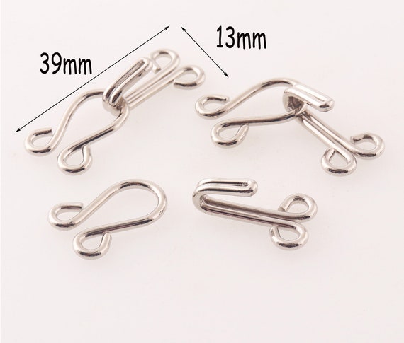 15set Large Hook and Eye Clasp 13mm Wide Hook and Eyes Fasteners for  Dresses Shirts Bra Making 