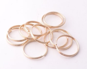 20mm Gold split rings bulk split rings Double rings Split jump rings Double Loop Rings key rings key chain ring Jewelry Findings