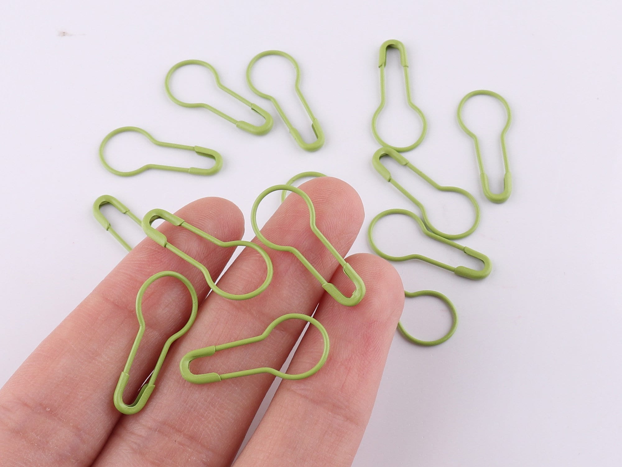 Safety Pins Green Coiless Safety Pins Bulb Safety Pins Pear Etsy