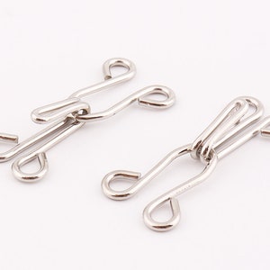 Lot de 20 grands fermoirs agrafes en argent pour robes et chemises Fabrication de soutiens-gorge