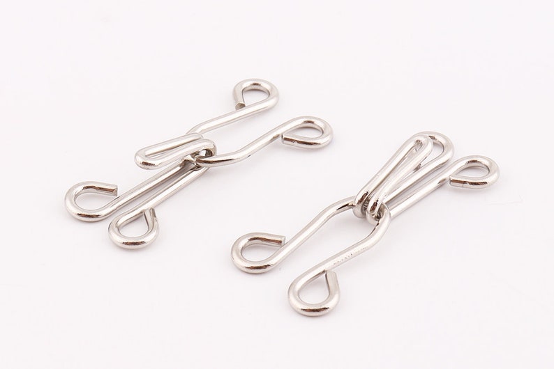 30set Large hook and eye clasp Silver hook and eyes fasteners Etsy