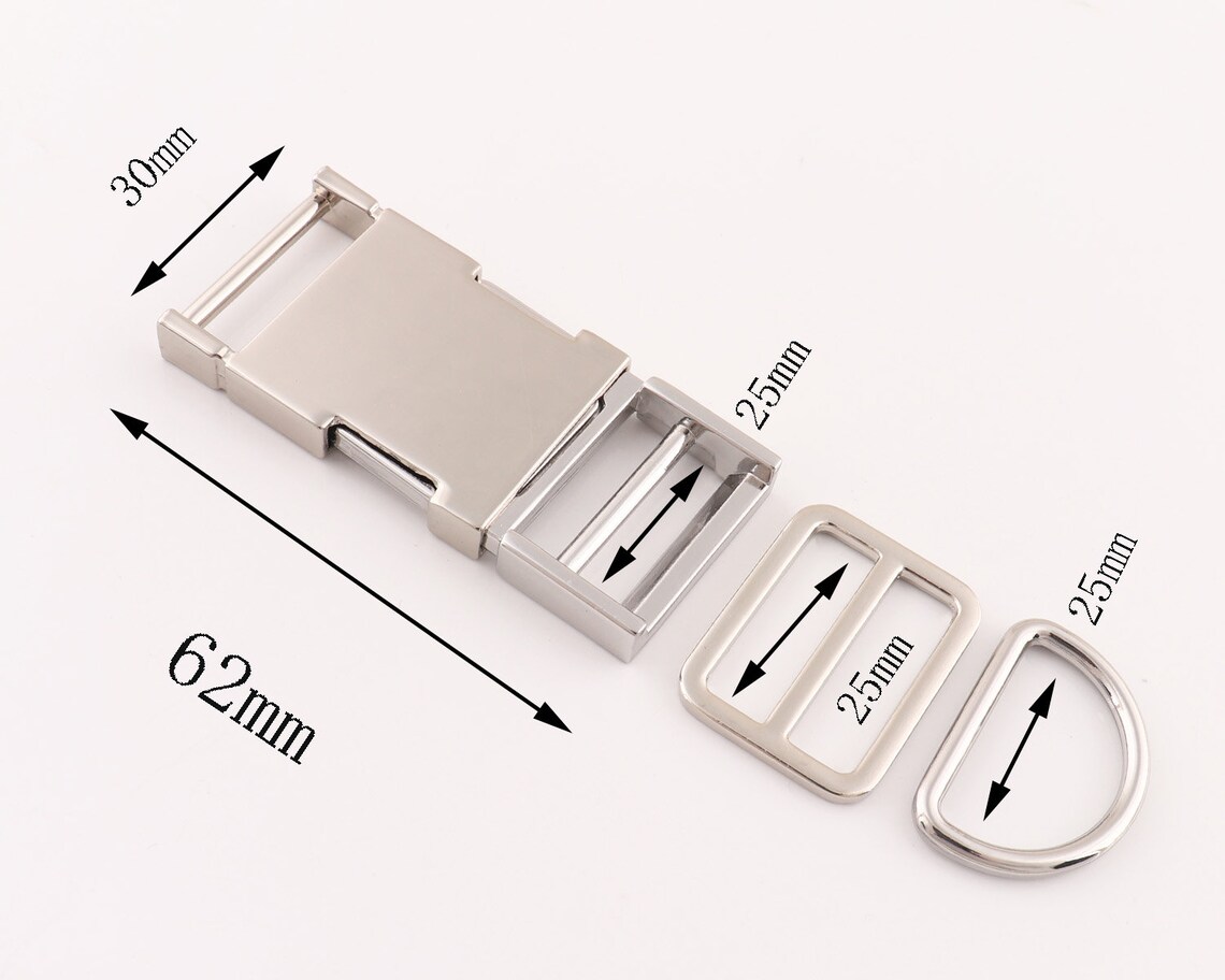 Release Buckles Dog Collar Hardware Sets Silver Strap Adjuster Etsy