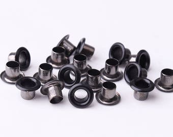 9mm 6mm Black Eyelet Grommet Brass Grommets Eyelets Metal eyelets For Leathercraft Shoes Canvas Clothes Decorations