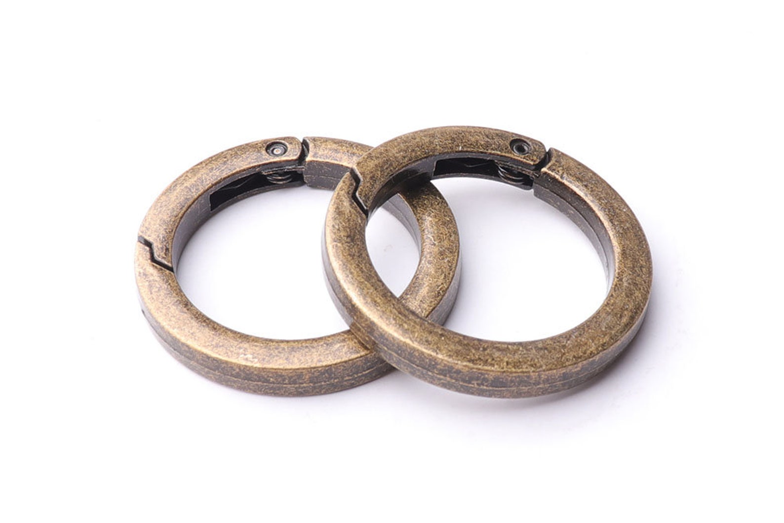 6pcs Antique Brass Spring Gate Rings 35mm Spring Ring Clasp Spring O ...
