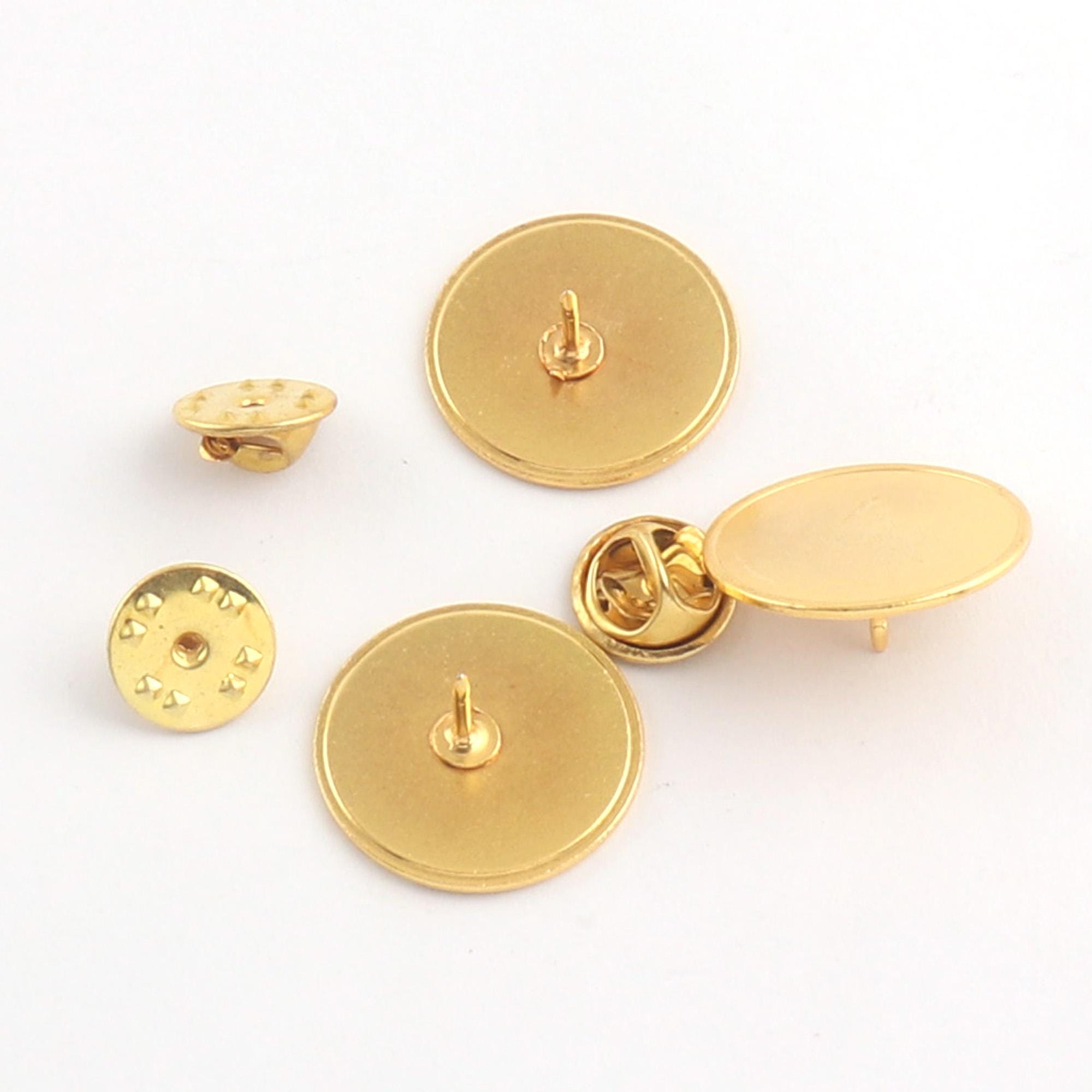 10/30/50 Sets Silver/gold Brass Blank Brooch Tie Pins Pinch Badge ...